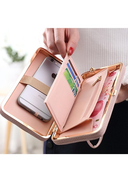 2019 Çanta Cüzdan Kadın Büyük Kapasiteli Marka Kart Sahipleri Kadınlar Için Cep Telefonu Cep Hediyeler Para Çantası Debriyaj Bileklik Çanta Papyon (Yurt Dışından)