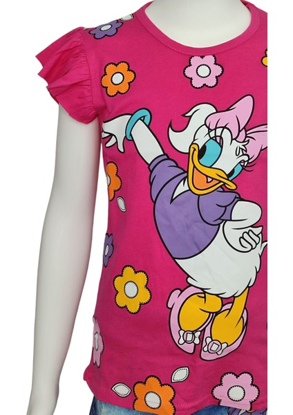 Daisy Duck Dijital Baskılı Kot Görünümlü Şort T-Shirt Takım fırsatları