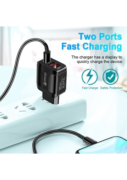 USB Şarj Cihazı 18W Hızlı Şarj Adaptörü Qc 3.0 Ab Ingiltere Abd Tak Şarj Cihazı iPhone 13 Xiaomi Mi 11 Samsung Cep Telefonu Hızlı Şarj (Yurt Dışından) fiyatları