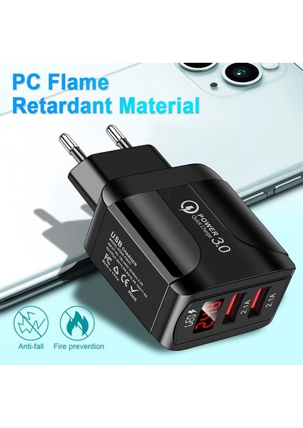 USB Şarj Cihazı 18W Hızlı Şarj Adaptörü Qc 3.0 Ab Ingiltere Abd Tak Şarj Cihazı iPhone 13 Xiaomi Mi 11 Samsung Cep Telefonu Hızlı Şarj (Yurt Dışından) modelleri