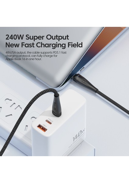 Toocki USB C USB C Kablosu 240W 100W 60W Pd3.1 Qc4.0 Hızlı Şarj Cihazı Şarj Dizüstü Bilgisayar Kablosu Için MacBook Pro Xiaomi Poco Tip C Kablosu (Yurt Dışından) fiyatları