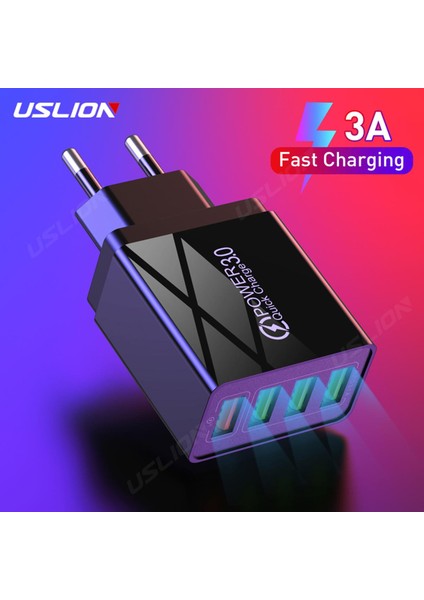 Uslıon 3.1A USB Şarj Aleti Hızlı Şarj 3.0 48W Hızlı Şarj Ab Ingiltere Tak Duvar Cep Telefonu Adaptörü iPhone Samsung Xiaomi Mi 9 Için (Yurt Dışından)