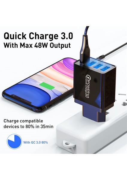 Uslıon 3.1A USB Şarj Aleti Hızlı Şarj 3.0 48W Hızlı Şarj Ab Ingiltere Tak Duvar Cep Telefonu Adaptörü iPhone Samsung Xiaomi Mi 9 Için (Yurt Dışından) fırsatları