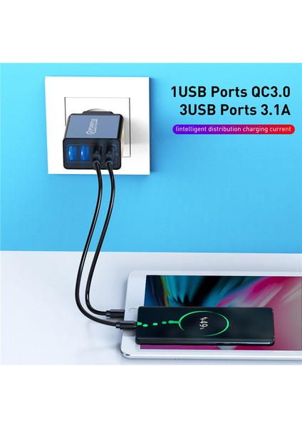Uslıon 3.1A USB Şarj Aleti Hızlı Şarj 3.0 48W Hızlı Şarj Ab Ingiltere Tak Duvar Cep Telefonu Adaptörü iPhone Samsung Xiaomi Mi 9 Için (Yurt Dışından) indirimleri