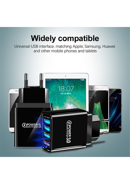 Andwıng 48W Au/ab/abd/ingiltere Tak USB Hızlı Şarj Cihazı 4 Portlu Şarj Adaptörü iPhone 12 13 Pro Max Xiaomi Şarj Cihazı Hızlı Güç Adaptörü (Yurt Dışından) modelleri