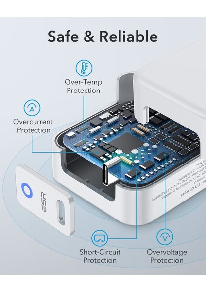 Esr 20W Mini Pd Şarj Cihazı iPhone 14 Pro Max 13 S22 Ultra 20W Pd Şarj Cihazı iPhone iPad Için Hızlı Şarj Abd, Ab Tak Duvar Şarj Cihazları (Yurt Dışından) modelleri