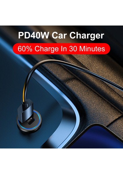 Pd USB Araç Şarj Cihazı 40W Typec Hızlı Araç Şarj Adaptörü Qc3.0 IPHONE13 Için Hızlı Şarj Xiaomi Samsung Huawei Telefon Şarj Cihazı Arabada (Yurt Dışından) modelleri