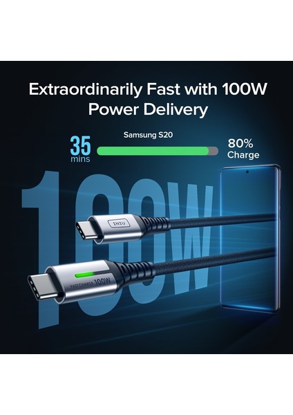 Inıu 100W USB C - USB Tip C Kablo Pd 5A Hızlı Şarj Telefon Şarj Kablosu Huawei Samsung S22 Xiaomi Poco 3 Macbook iPad Pro (Yurt Dışından) fiyatları