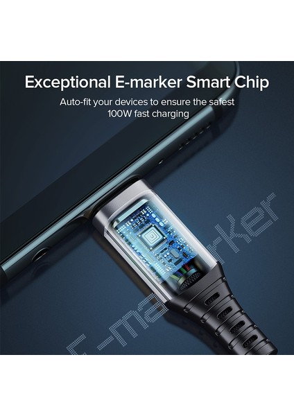 Inıu 100W USB C - USB Tip C Kablo Pd 5A Hızlı Şarj Telefon Şarj Kablosu Huawei Samsung S22 Xiaomi Poco 3 Macbook iPad Pro (Yurt Dışından) fırsatları