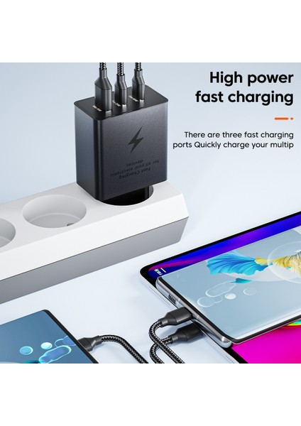 Elough 65W USB C Şarj Cihazı Hızlı Şarj Pd USB Tip C Şarj Cihazı 3 Port Telefon Şarj Cihazı iPhone Xiaomi Huawei Samsung ipad Tabletler Için (Yurt Dışından) fiyatları