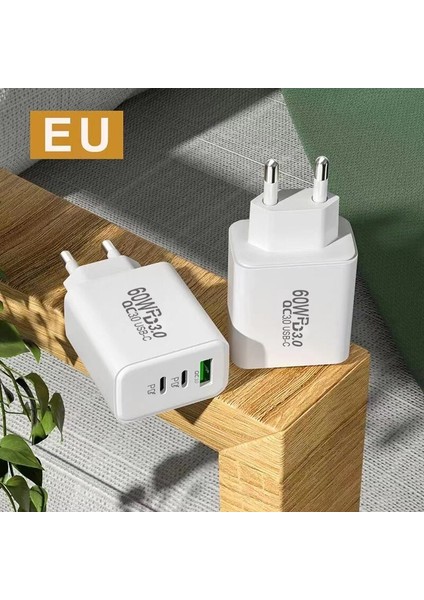 60W Gan USB Tip C Hızlı Duvar Şarj Cihazı Pd Qc3.0 MacBook Pc Adaptörü Samsung Lg iPhone 14 PRO13/12/11/XS/XR/X/SE/IPAD Için Usb-C (Yurt Dışından) indirimleri