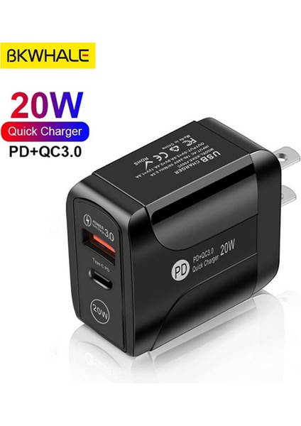 Bkwhale Pd3.0 20W Mini Hızlı USB Şarj Adaptörü Qc3.0 Cep Telefonu Duvar Şarj Cihazı IPHONE12 Xs x Pro Xiaomi Oppo (Yurt Dışından)
