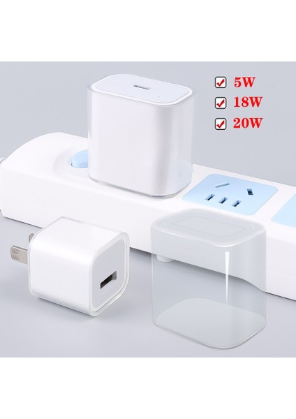 Şeffaf Şarj Cihazı Koruyucu Kapak Apple Iphone Ipad 5 W/18 W/20 W Şarj Cihazı Çizilmez Yumuşak Tpu Şeffaf Kılıf Kol (Yurt Dışından)
