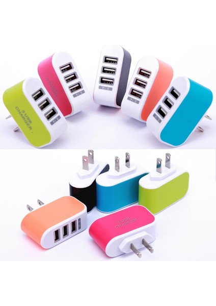 3 USB Bağlantı Noktaları 3A Abd Abd Ac Ev Duvar Şarj Adaptörü Priz iphone 4 5 6 Samsung S3 S4 Not 2 3 Htc Için (Yurt Dışından) fiyatları