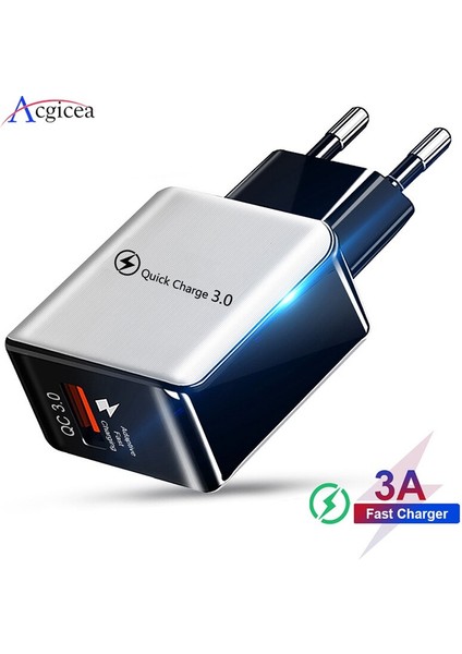 18W Hızlı Şarj 3.0 Hızlı Cep Telefonu Şarj Cihazı Ab Tak Duvar USB Şarj Aleti Adaptörü iPhone 11 Pro Xr Xs Max Samsung Redmi Huawei (Yurt Dışından)