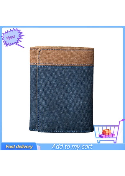 Moda Üç Katlı Erkek Kısa Cüzdan Kredi Kartı Çoklu Yuvaları Çanta Paraları Para Çantası (Yurt Dışından)