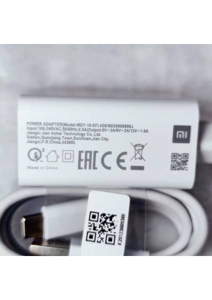 18W Şarj Cihazı Xiaomi Hızlı Şarj Adaptörü Qc3.0 USB C Tipi Kablo Mi 9 Se 8 Se 6 9t A1 A2 Redmi Not 7 8 K20 K30 Pro (Yurt Dışından) modelleri