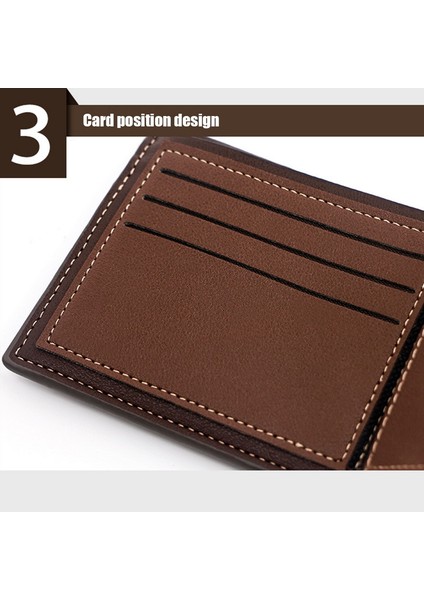 Erkekler Için Mat Cüzdan Pu Deri Iş Katlanabilir Cüzdan Kart Sahibinin Billfold Kart Tutucu Bozuk Para Cüzdanı (Yurt Dışından)
