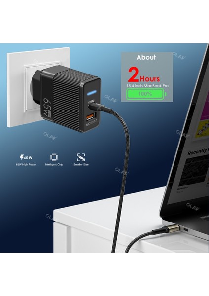 65W Galyum Nitrür USB Şarj Aleti Qc3.0 Pd Akıllı Hızlı Şarj Cep Telefonu Şarj Kafası Dizüstü Evrensel Hızlı Gan Şarj Kaynağı (Yurt Dışından) fiyatları