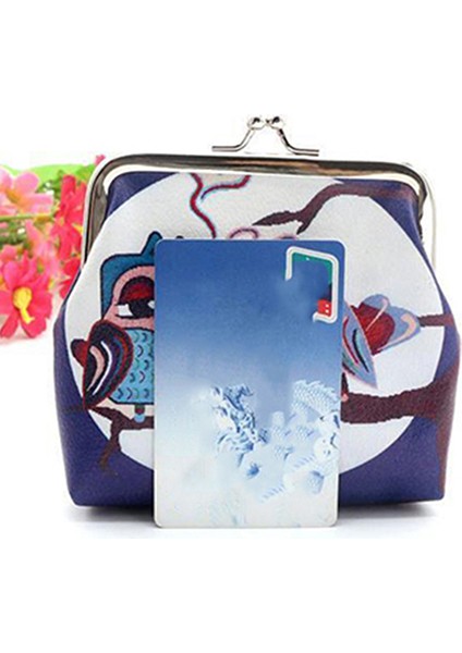 Baykuş Çiçeği Fil Kart Tutucu Kılıf Mini Debriyaj Çanta Bozuk Para Cüzdanı Çanta Cüzdan (Yurt Dışından) fırsatları