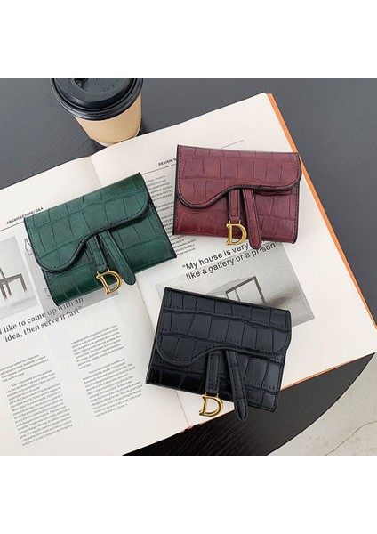 Lüks Kadın Siyah/yeşil Küçük Cüzdan Çanta Moda D Harfi Cüzdan Çoklu Kart Kart Tutucu Küçük Cüzdan Bozuk Para Cüzdanı El Çantası (Yurt Dışından) fırsatları