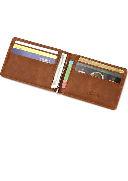 Cuıkca Unisex Rfid Cüzdan Para Klipsi Kadın Erkek Metal Klip Ince Deri Cüzdan Iş Kimlik Kredi Kartı Kılıfları Seyahat Cüzdanı (Yurt Dışından) modelleri
