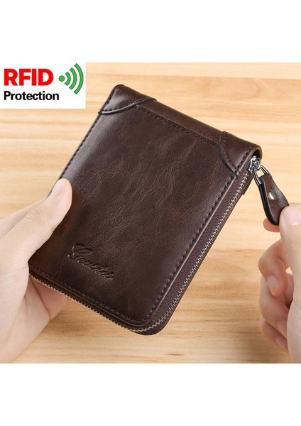 Rfıd Erkek Cüzdan 2022 Retro Çanta Yüksek Kaliteli Bozuk Para Cüzdanı Küçük Para Çantası Kart Tutucu Kısa Erkek Çanta Cartera Hombre Cüzdan Erkekler (Yurt Dışından)