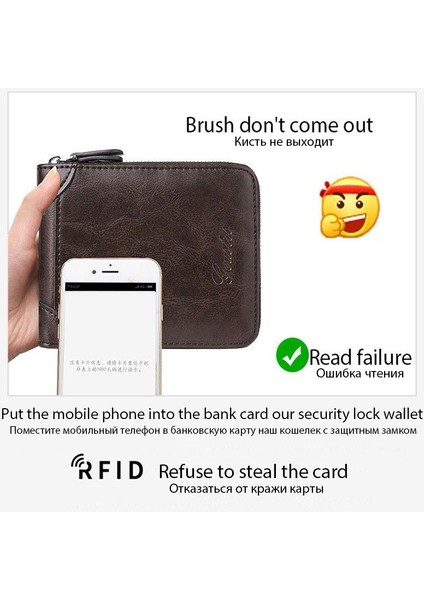 Rfıd Erkek Cüzdan 2022 Retro Çanta Yüksek Kaliteli Bozuk Para Cüzdanı Küçük Para Çantası Kart Tutucu Kısa Erkek Çanta Cartera Hombre Cüzdan Erkekler (Yurt Dışından) modelleri