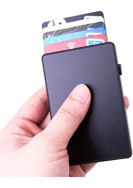 Bycobecy 2022 Yeni Özelleştirme Adı Cüzdan Otomatik Açılır Rfıd Kart Tutucu Metal Alüminyum Kasa Kutusu Ultra-Ince Kımlık Kartı Kutusu Kart Sahipleri (Yurt Dışından) modelleri