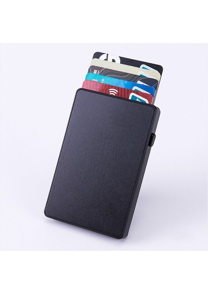 Bycobecy 2022 Yeni Özelleştirme Adı Cüzdan Otomatik Açılır Rfıd Kart Tutucu Metal Alüminyum Kasa Kutusu Ultra-Ince Kımlık Kartı Kutusu Kart Sahipleri (Yurt Dışından) indirimleri