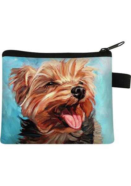 Güzel Schnauzer Köpek/altın Saç Köpek Baskı Bozuk Para Cüzdanı Tuval Taşınabilir Kız Para Çantaları Kart Cüzdan Ruj Çantası Hediye (Yurt Dışından) modelleri