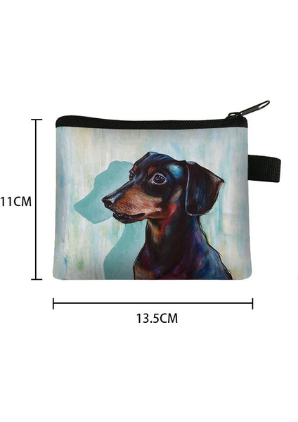 Güzel Schnauzer Köpek/altın Saç Köpek Baskı Bozuk Para Cüzdanı Tuval Taşınabilir Kız Para Çantaları Kart Cüzdan Ruj Çantası Hediye (Yurt Dışından) fırsatları