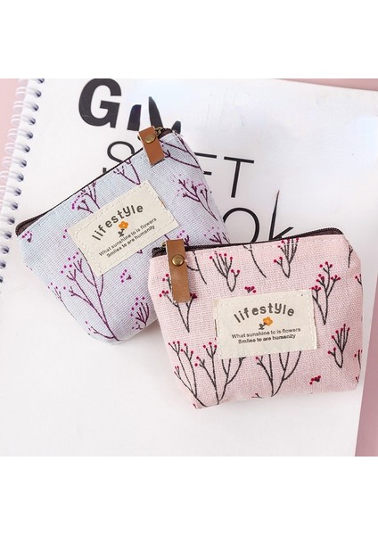 [happytree] Moda Çiçek Deseni Bozuk Para Çantaları Küçük Taze Kanvas Para Cüzdan Bayan Kız Kulaklık Para Anahtarı Para Saklama Çantası Fermuarlı Kese (Yurt Dışından) fiyatları