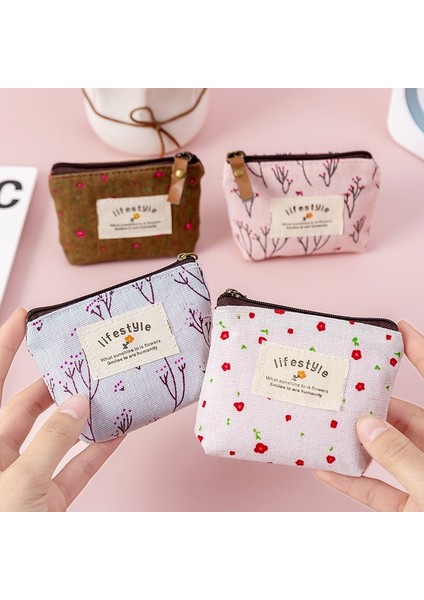 [happytree] Moda Çiçek Deseni Bozuk Para Çantaları Küçük Taze Kanvas Para Cüzdan Bayan Kız Kulaklık Para Anahtarı Para Saklama Çantası Fermuarlı Kese (Yurt Dışından) modelleri