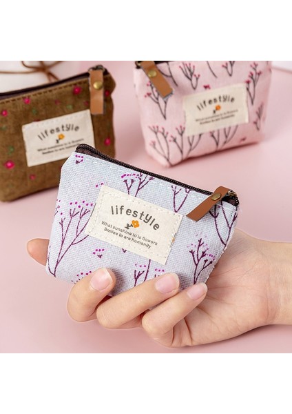 [happytree] Moda Çiçek Deseni Bozuk Para Çantaları Küçük Taze Kanvas Para Cüzdan Bayan Kız Kulaklık Para Anahtarı Para Saklama Çantası Fermuarlı Kese (Yurt Dışından) fırsatları