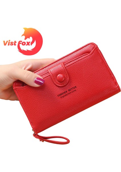 Vist Fox Coin Çanta Çok Fonksiyonlu Cep Bayan Uzun Para Kartı Cüzdanı (Yurt Dışından)