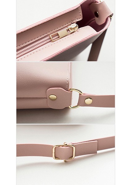Göbeklady Kadın Crossbody Çanta Rahat Pu Deri Trendy Düz Renk Fermuarlı Kare Omuz Çantası (Yurt Dışından) fırsatları
