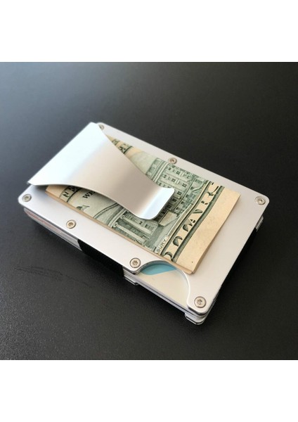 Sıcak Karbon Fiber Kredi Kartı Tutucu Cüzdan Yeni Tasarım Minimalist Rfid Engelleme Ince Metal Kart Sahibi Anti Koruma Klipsi Erkekler Için (Yurt Dışından)