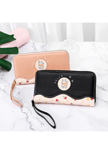 Yfashion Basit Kontrast Renk Uzun Cüzdan Kadınlar Için Klasik Çoklu Kart Yuvası Çanta Fermuar Cep Telefonu Çantası (Yurt Dışından) fırsatları