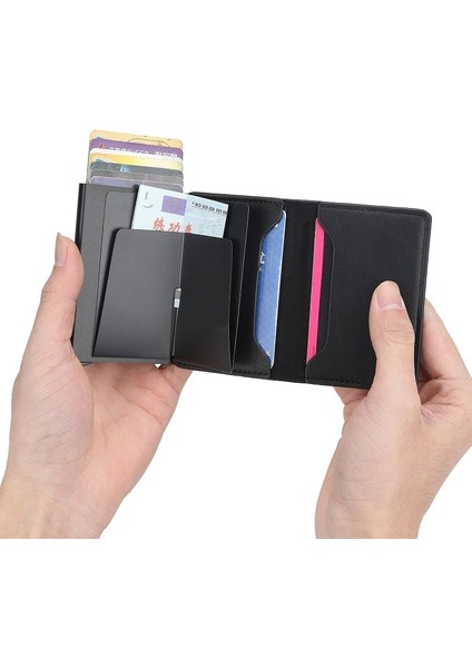 Yeni Hırsızlığa Karşı Erkekler Vintage Kredi Kartı Tutucu Engelleme Rfid Cüzdan Pu Deri Unisex Güvenlik Bilgileri Alüminyum Çanta (Yurt Dışından) indirimleri