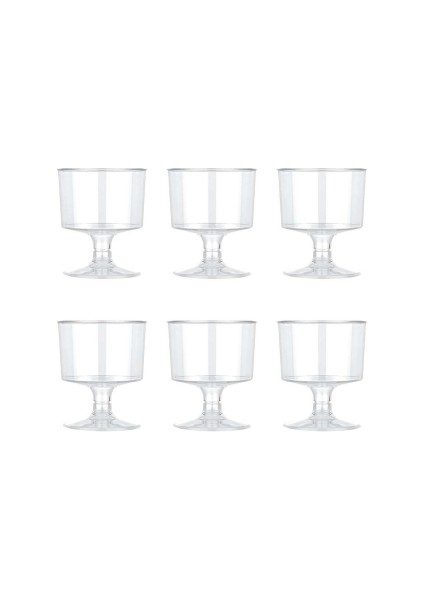 Şeffaf Ayaklı Plastik Shot Bardağı 50 cc 6lı