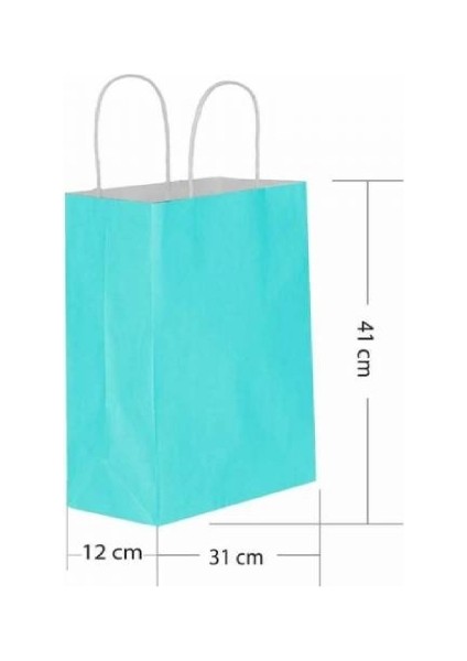 Kraft Çanta Açık Mavi Büyük Boy 31X41 cm 25'li