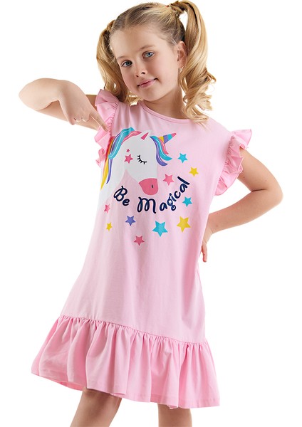Unicorn Magic Kız Çocuk Pembe Elbise