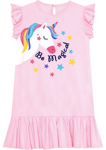 Unicorn Magic Kız Çocuk Pembe Elbise