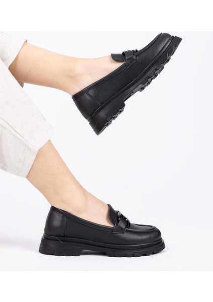 Gohan Kadın Siyah Loafer Ayakkabı