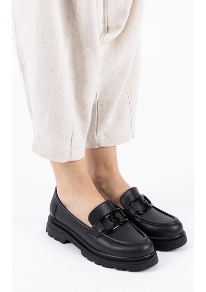 Gohan Kadın Siyah Loafer Ayakkabı