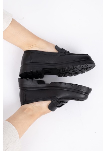 Gohan Kadın Siyah Loafer Ayakkabı