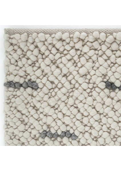 Elegance 06 Krem Antrasit Yün Halı Salon Halısı Koridor Halı Yolluk El Dokuma Halı Örgü El Halısı modelleri