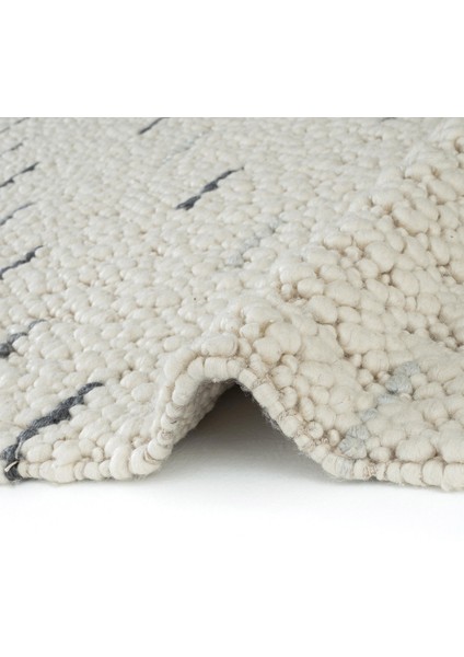 Elegance 06 Krem Antrasit Yün Halı Salon Halısı Koridor Halı Yolluk El Dokuma Halı Örgü El Halısı indirimleri