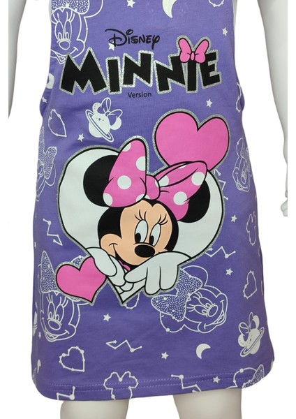 Kız Çocuk Minnie Mouse Baskılı Salopet Elbise indirimleri